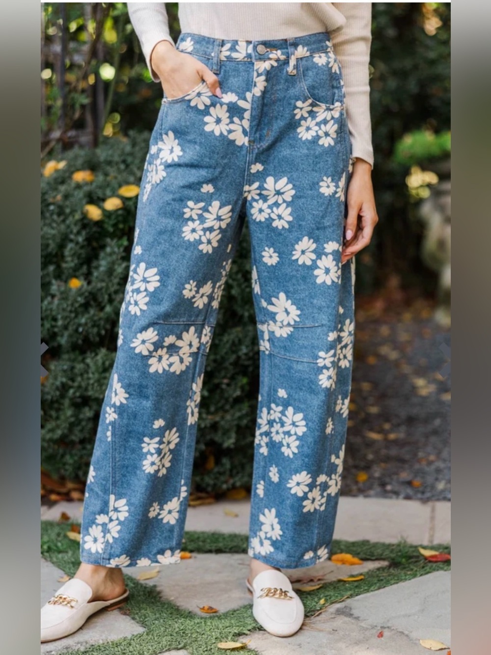 Entro Floral Barrel Jeans